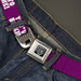 BD Wings Logo CLOSE-UP Full Color Black Silver Seatbelt Belt - YOU'VE GOT TO BE KIDDING ME! Purple/White Webbing Seatbelt Belts Buckle-Down   