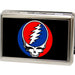 Business Card Holder - LARGE - Steal Your Face FCG Black Full Color Metal ID Cases Grateful Dead   