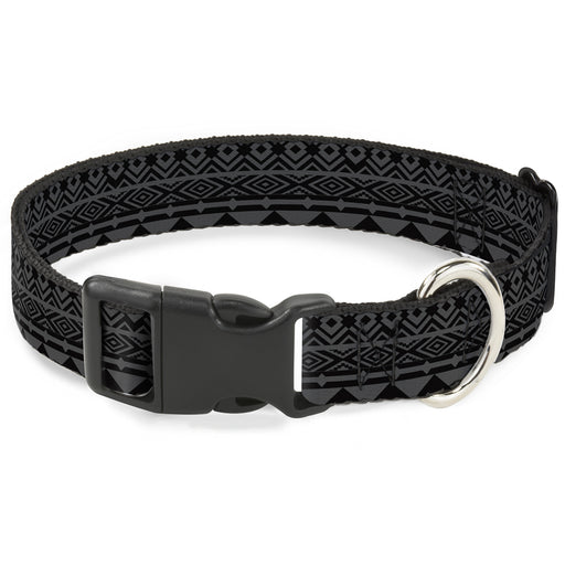 Plastic Clip Collar - Aztec1 Gray/Black Plastic Clip Collars Buckle-Down   