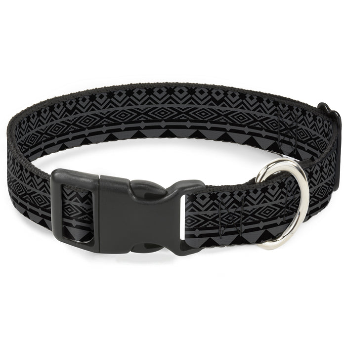 Plastic Clip Collar - Aztec1 Gray/Black Plastic Clip Collars Buckle-Down   