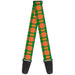 Guitar Strap - Plaid Gold Green Pink Guitar Straps Buckle-Down   