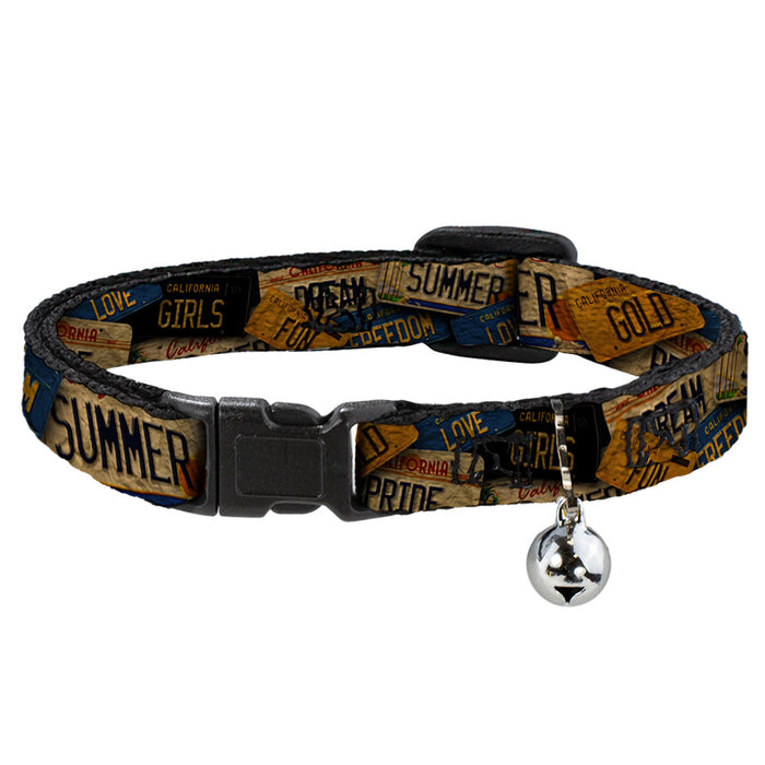 Cat Collar Breakaway - Cali License Plates Stacked Vintage Breakaway Cat Collars Buckle-Down   