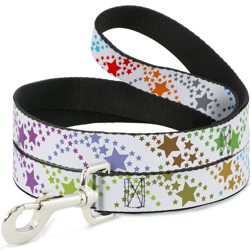 Dog Leash - Falling Stars White/Multi Color Dog Leashes Buckle-Down   