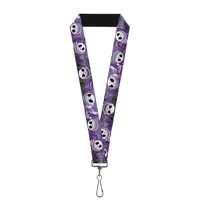 Lanyard - 1.0" - Jack Expressions Ghosts in Cemetery Purples Grays White Lanyards Disney   