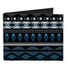 Canvas Bi-Fold Wallet - Aztec8 Blues White Gray Canvas Bi-Fold Wallets Buckle-Down   