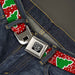 BD Wings Logo CLOSE-UP Full Color Black Silver Seatbelt Belt - Christmas Trees/Stars Red/White/Green Webbing Seatbelt Belts Buckle-Down   