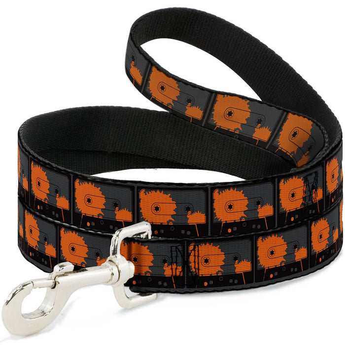 Dog Leash - Cassette Splatter Gray/Orange Dog Leashes Buckle-Down   