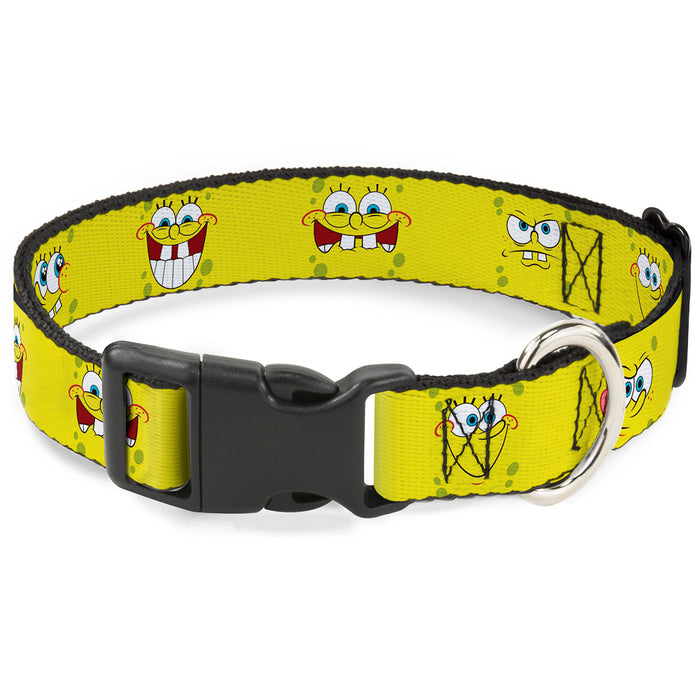 Plastic Clip Collar - SpongeBob Expressions Yellow Plastic Clip Collars Nickelodeon   