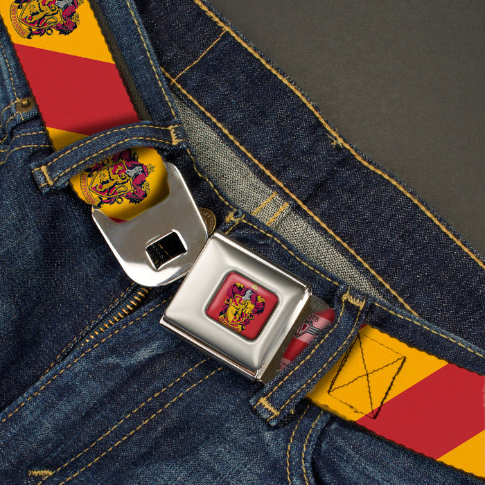 GRYFFINDOR Crest Full Color Red Seatbelt Belt - GRYFFINDOR Crest Diagonal Stripe Gold/Red Webbing Seatbelt Belts The Wizarding World of Harry Potter   