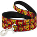 Dog Leash - Pizza Man Plaid Red Dog Leashes Buckle-Down   