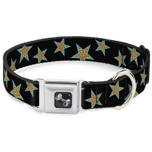 Dog Bone Seatbelt Buckle Collar - Multi Stars Black/Leopard/Baby Blue Outline Seatbelt Buckle Collars Buckle-Down   