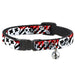 Cat Collar Breakaway - Girlie Skull Black White w Red Paint Drips Breakaway Cat Collars Buckle-Down   