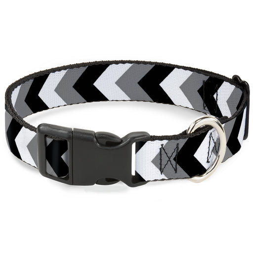 Plastic Clip Collar - Chevron White/Gray/Black Plastic Clip Collars Buckle-Down   