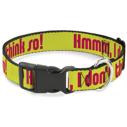 Plastic Clip Collar - HMMM, I DON'T THINK SO! Yellow/Pink Plastic Clip Collars Buckle-Down   