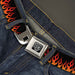BD Wings Logo CLOSE-UP Full Color Black Silver Seatbelt Belt - Flames Black/Orange/Red Webbing Seatbelt Belts Buckle-Down   
