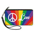 Canvas Zipper Wallet - LARGE - PEACE and LOVE Rainbow Rays Multi Color White Canvas Zipper Wallets Buckle-Down   