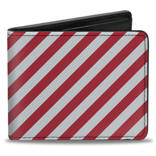 Bi-Fold Wallet - Diagonal Stripes3 White Red Bi-Fold Wallets Buckle-Down   