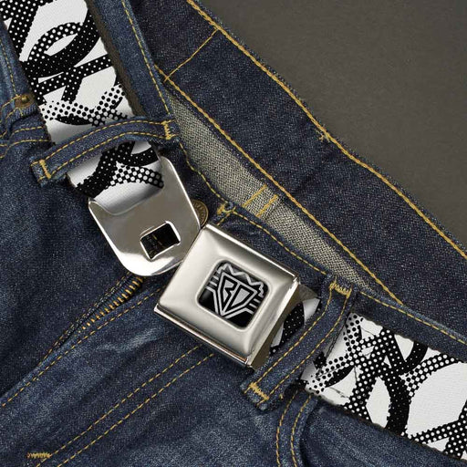 BD Wings Logo CLOSE-UP Full Color Black Silver Seatbelt Belt - Peace Dots White/Black Webbing Seatbelt Belts Buckle-Down   