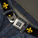 BD Wings Logo CLOSE-UP Full Color Black Silver Seatbelt Belt - Fleur-de-Lis Black/Yellow Webbing Seatbelt Belts Buckle-Down   