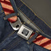BD Wings Logo CLOSE-UP Full Color Black Silver Seatbelt Belt - Bacon Slices Maroon Webbing Seatbelt Belts Buckle-Down   