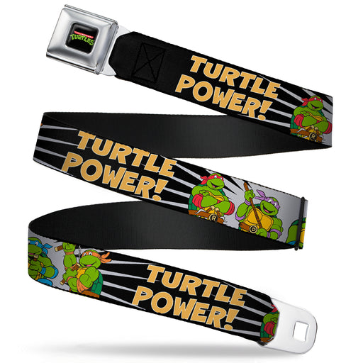 Classic TMNT Logo Full Color Seatbelt Belt - Classic Teenage Mutant Ninja Turtles Group Pose/TURTLE POWER! Webbing Seatbelt Belts Nickelodeon   