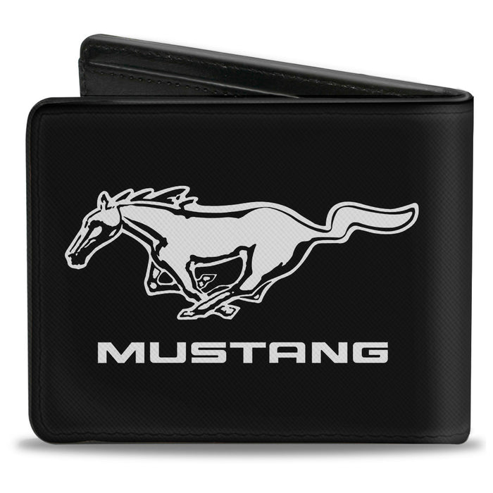 Bi-Fold Wallet - Ford Mustang Black White Logo CENTERED Bi-Fold Wallets Ford   