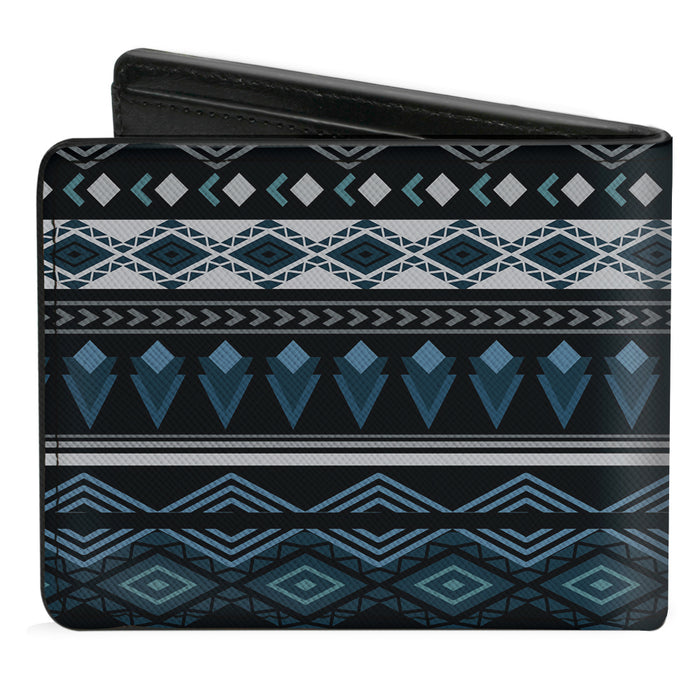 Bi-Fold Wallet - Aztec8 Blues White Gray Bi-Fold Wallets Buckle-Down   