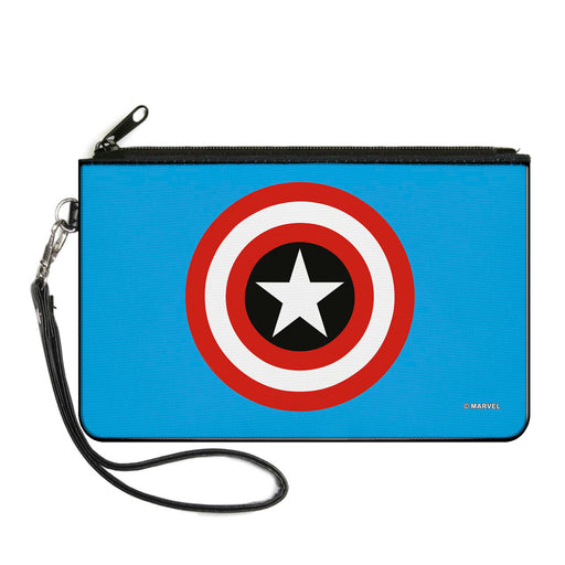 MARVEL COMICS Canvas Zipper Wallet - SMALL - Captain America Shield Blue Canvas Zipper Wallets Marvel Comics   