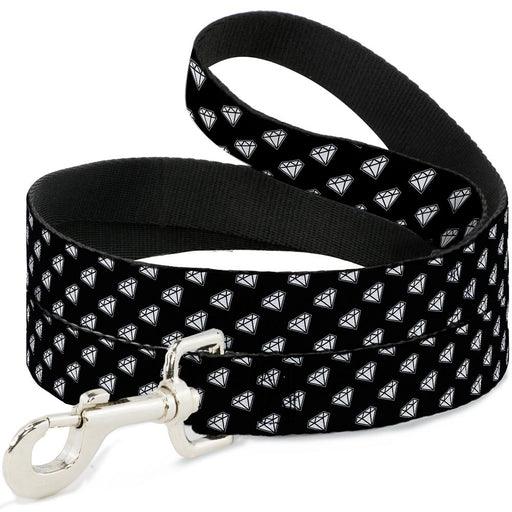 Dog Leash - Diamonds Diagonal Black/White Dog Leashes Buckle-Down   