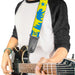 Guitar Strap - CALIFORNIA REPUBLIC Bear Stars Silhouette Yellow Blue Guitar Straps Buckle-Down   
