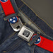 BD Wings Logo CLOSE-UP Full Color Black Silver Seatbelt Belt - Tennessee Flag Stars Red/White/Blue Webbing Seatbelt Belts Buckle-Down   