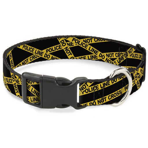 Plastic Clip Collar - Police Line Black/Yellow Plastic Clip Collars Buckle-Down   