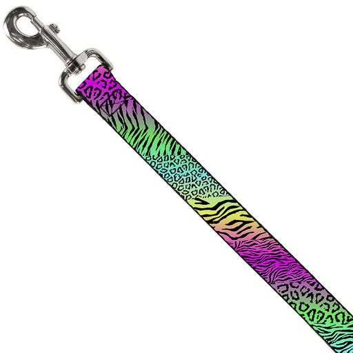 Dog Leash - Animal Skins Rainbow/Black Dog Leashes Buckle-Down   