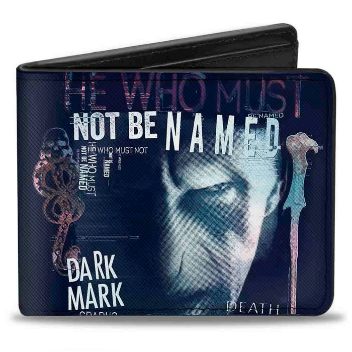Bi-Fold Wallet - Harry Potter Lord Voldemort Face HE WHO MUST NOT BE NAMED Collage Bi-Fold Wallets The Wizarding World of Harry Potter   