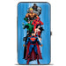 Hinged Wallet - The New 52 Justice League 7-Superhero Group Pose Streak Blues Hinged Wallets DC Comics   
