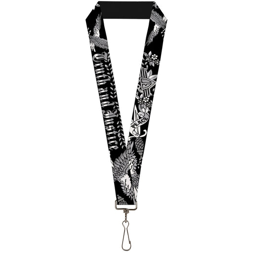 Lanyard - 1.0" - Truth and Justice Black White Lanyards Buckle-Down   
