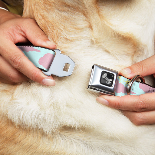 Dog Bone Seatbelt Buckle Collar - Cloudy/Starry Sky Aqua/Pink/Yellow Seatbelt Buckle Collars Buckle-Down   