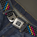 BD Wings Logo CLOSE-UP Full Color Black Silver Seatbelt Belt - Checker Stripe Black/Gray/Blue/Gold/Pink Webbing Seatbelt Belts Buckle-Down   