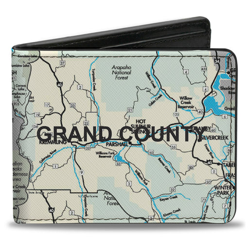 Bi-Fold Wallet - Colorado Grand County Citites Map Bi-Fold Wallets Buckle-Down   