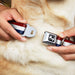 Dog Bone Seatbelt Buckle Collar - Stripes Red/White/Blue Seatbelt Buckle Collars Buckle-Down   