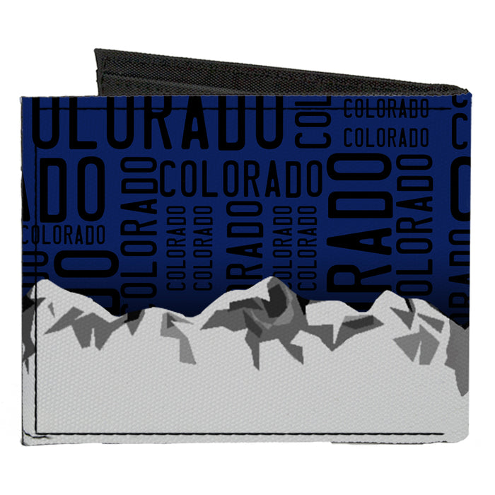Canvas Bi-Fold Wallet - Colorado Logo Mountains Text Blue Black Canvas Bi-Fold Wallets Buckle-Down   