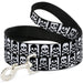 Dog Leash - Skull & Cross Bones Blocks Black/White White/Black Dog Leashes Buckle-Down   