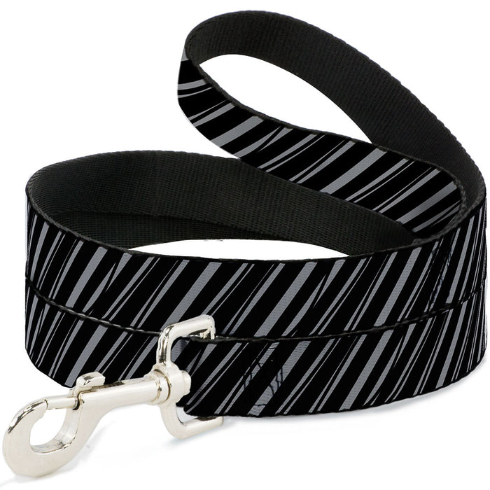 Dog Leash - Diagonal Stripes Scribble Gray/Black Dog Leashes Buckle-Down   
