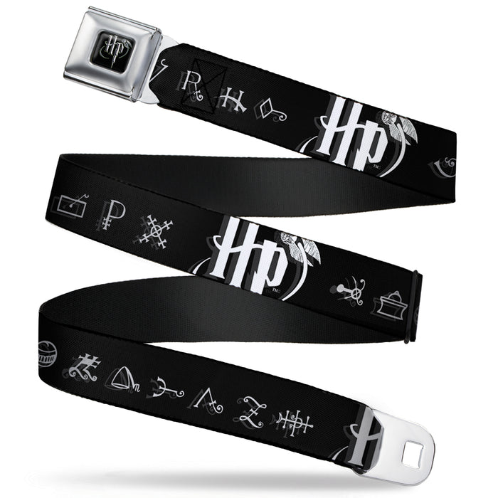 Harry Potter Logo Full Color Black/White Seatbelt Belt - Harry Potter Logo/Symbology Black/White Webbing Seatbelt Belts The Wizarding World of Harry Potter   