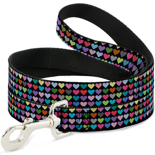Dog Leash - Mini Hearts Black/Multi Color Dog Leashes Buckle-Down   