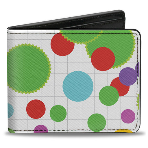 Bi-Fold Wallet - Dots Grid2 White Gray Multi Color Bi-Fold Wallets Buckle-Down   