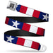 BD Wings Logo CLOSE-UP Full Color Black Silver Seatbelt Belt - Stars & Stripes Ribbon Red/Blue/White Webbing Seatbelt Belts Buckle-Down   