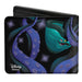 Bi-Fold Wallet - Flotsam & Jetsam Swimming in Ursula's Tentacles Black Purples Bi-Fold Wallets Disney   