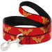 Dog Leash - DC League of Super-Pets Wonder Woman Logo Red/Yellow Dog Leashes DC Comics   