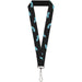Lanyard - 1.0" - Mustaches Scattered Black Turquoise Lanyards Buckle-Down   